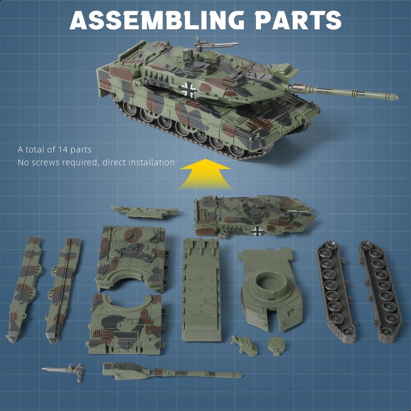 SEBUNAS Leopard 2A7 Militärpanzer im Maßstab 1/72, Schnellbaumodell, deutsches Panzerfahrzeug,
