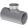 Spears 802-SR Series PVC Pipe Fitting, Tee, Schedule 80, Gray,