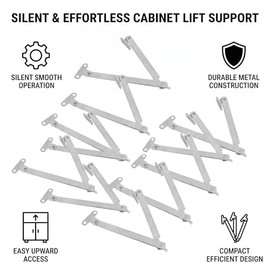 Pissente 10 Piezas de Soportes para Levantar Puertas de Armario o Gabinete, Perno de Retención para Tapa Abatible, Carga Máxima 15KG, Metal Niquelado, Sin Ruido