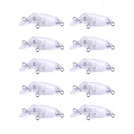 10Pcs Unpainted Crankbaits Blank Lures Fishing Hard Lures Square Bill Hard Plastic Bait Lure 4cm/3g