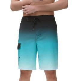 Rokka&Rolla Men's 4-Way Stretch Swim Trunks 9" Quick Dry Board Shorts Beach Swimwear Bathing Suit