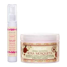 Crema Nutritiva Rosa Mosqueta 350grs. y Suero Células Madre 60ml. set Florigan (1 unidad)