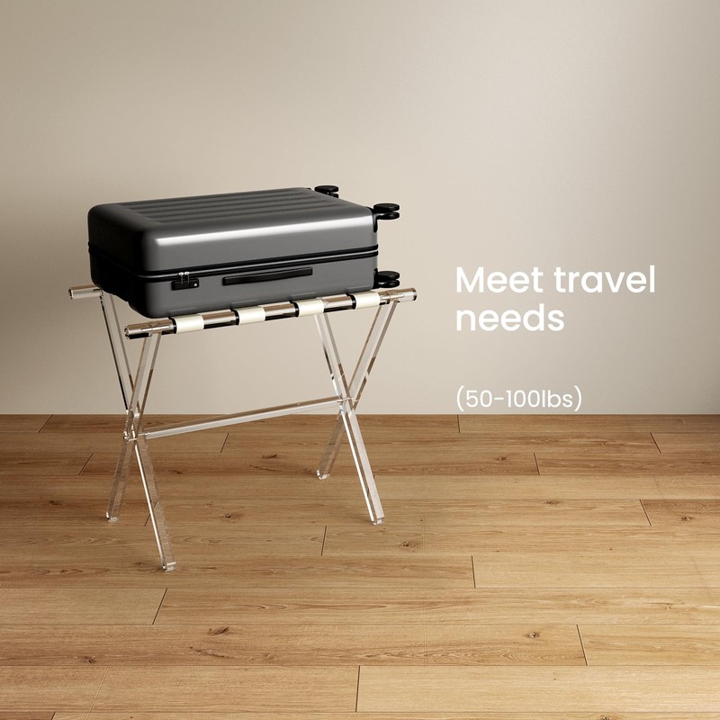 Sumerflos Acrylic Luggage Rack for Guest Room - Foldable Suitcase