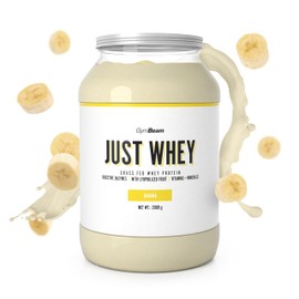 GymBeam GymBeam Just Whey Protein - Mehrkomponenten Molkenproteinpulver aus Weide-Kuhmilch, enth?lt alle essentiellen Aminos?uren inklusive BCAAs, unterst??tzt Muskelwachstum (2000 g, Banana)