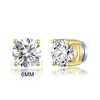 Gold Plated Round Magnetic Clip On Earrings with Zircondia® Crystals,
