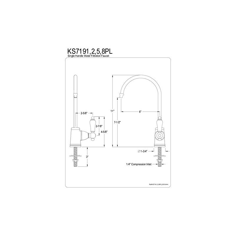 Kingston Brass Gourmetier KS7192PL Victorian Single Handle Water Filtration Faucet,