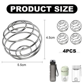 CYMYGS 4-Pack Stainless Steel Bottle Mixer Ball, Milkshake Protein Shaker Ball, Stainless Steel Balls Mixer Bottles, Smoothies & Shakes, Durable Whisk Balls for Gym, Home & Travel Use