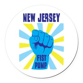 CafePress New Jersey FIST Pump 5.5" Round Car Magnet Magnetic Bumper Display