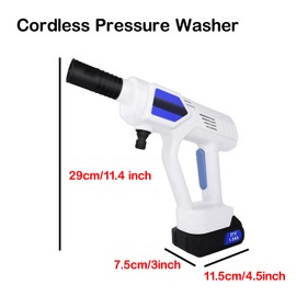 Portable 21V Car Pressure Washer Cordless Electric Washer with Adjustable Nozzle and 2 Batteries, Washer Machine for Car Home Garden Cleaning Pet Cleaning
