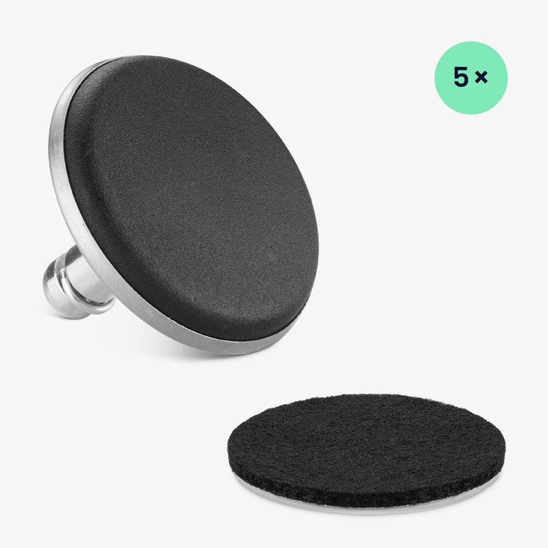kwmobile Replacement Office Chair Gliders (Set of 5) - 11mm