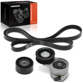A-Premium Engine Serpentine Belt Drive Kit Compatible with Ford, Lincoln & Mercury Cars - Taurus 1991-1994, Continental 1990-1994, Sable 1991-1994 - 3.8L