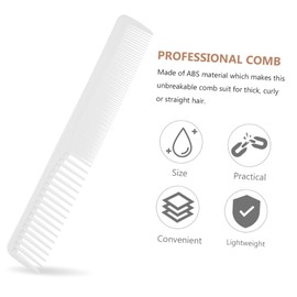 Healeved Professional Anti-static Hair Comb for Haircut 1 Piece White Barber Styling Tool Lightweight and Sturdy for Home and Salon Use
