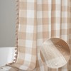VOILYBIRD Tan and White Buffalo Plaid Boho Shower Curtain for