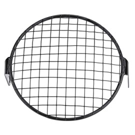 Terisass Helmet Cafe Racer Headlight Cover Iron Motorcycle Headlight Round Guard Grille Cover Kit 6.5 Inch Motorbike Headlamp Protector Mask for Cruiser Chopper Cafe Racer(Checks)