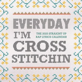 TF PUBLISHING 2025 Cross Stitch Lyrics Wall Calendar | Large Grids for Appointments and Scheduling | Vertical Monthly Calendar | Home and Office Organization | Premium Matte Paper | 12"x12”