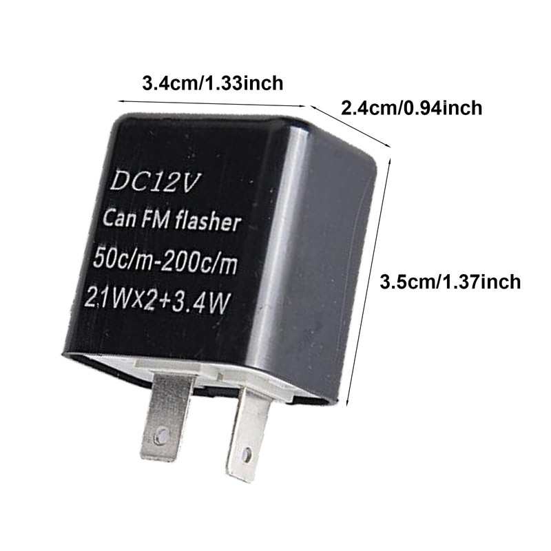 MAEZOE 2-Pack 12V Speed Adjustable 2 Pin LED Electronic Flasher