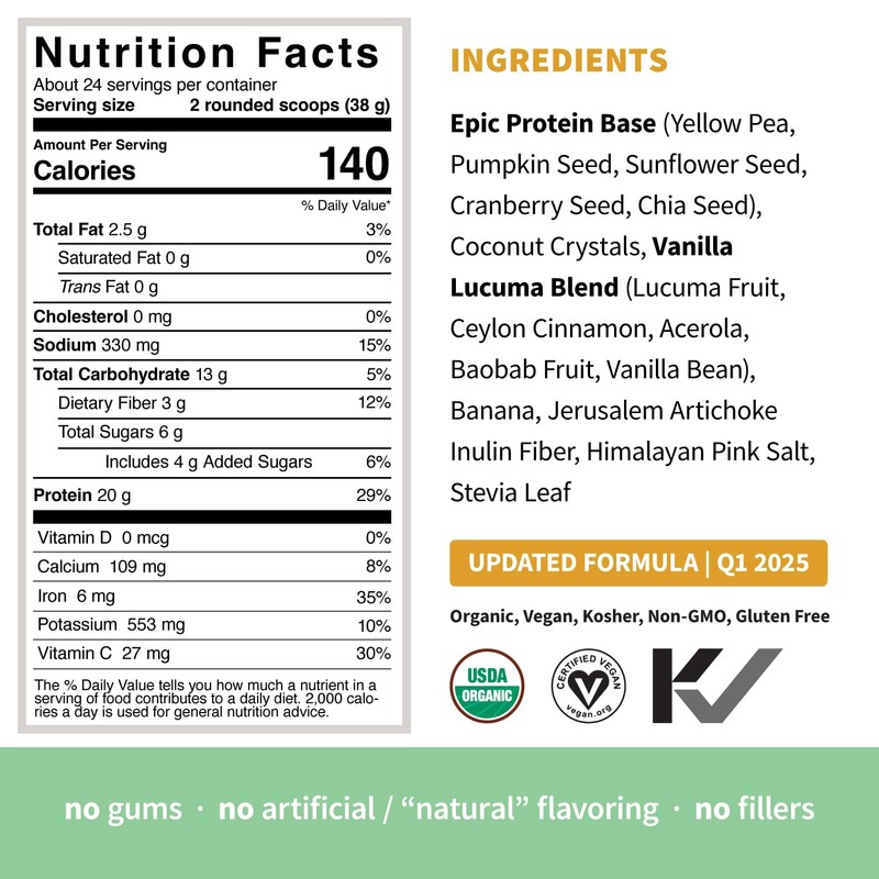 Sprout Living Sprout Living Epic Protein Vanilla Lucuma, 2 Pound,