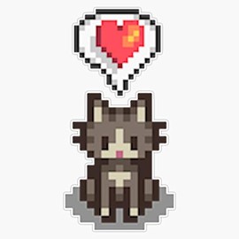 Stardew Valley Happy Grey Cat Waterproof Vinyl Window Bumper Sticker Decal 5"