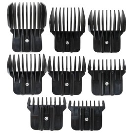 Vicue New 8x Black Clipper Guards Snap-on Blade Attachment Combs Fit for Andis pm-t, pmt-2, D-4, D-5, D8, GI, GTO, slii, rt-1, for B*abylixx FX787G, FX787BN, FX787RG, FX787S, FX787GDB, FX726, FX797