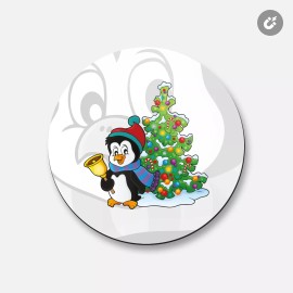 Unbranded Christmas Penguin Animal | 4'' X 4'' Round Decorative Magnet