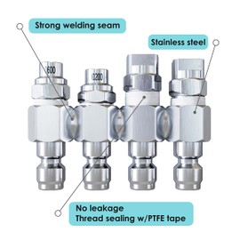 Jariko Rod Pressure Washer Nozzle 7-8 GPM - High Pressure Hose Nozzle - 1/4" Quick Connect for Soft Wash System - 4 Way Pressure Washer - 4 Tip Soft Wash Nozzle - Pressure Washer Accessories