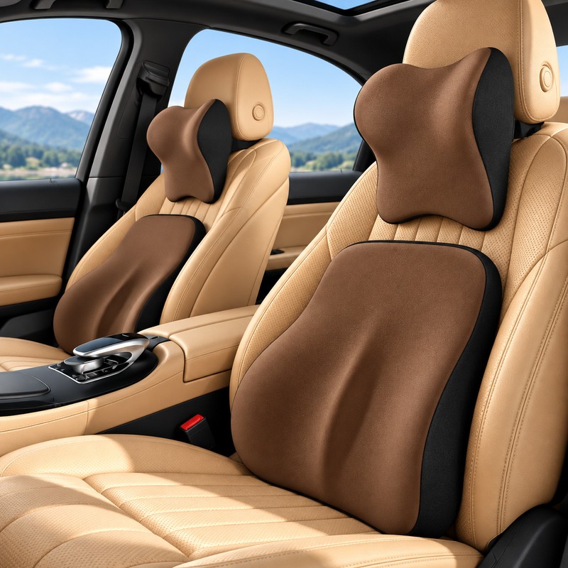 Premium Memory Foam Car Seat Cushion Set for Driving –