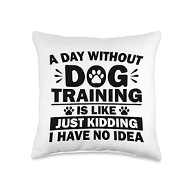 Best Dog Trainer Gifts Dog Walking Pet Handler Co. Cool Owner for Women Men Dog Agility Puppy in Training Throw Pillow, 16x16, Multicolor