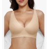 Popilush Wireless Bra Size Large Seamless No Underwire Deep-V T-shirt