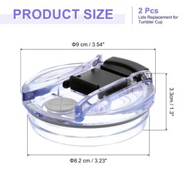 sourcing map 2Pcs Lids Replacement for Tumbler Cup 30oz, Spill Proof Lid Stopper Straw Cup Lid, Leak Proof Splash Resistant Cover Lid for Cold Drinks, Black
