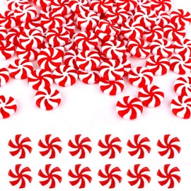 100pcs Christmas Candy Ornaments, Mint Candy Decorations Red and White Peppermint Candy Ornaments Candy Christmas Tree for Home Party Decor