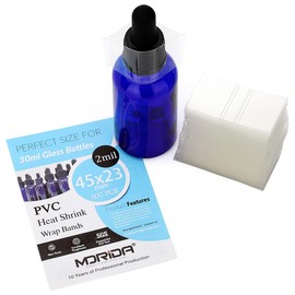 MORIDA 500 pcs 45x23 mm Shrink Bands Perforated Heat Shrink Wrap Sealer for 1oz Glass Bottle Cap Fits 3/4" to 1" Diameter