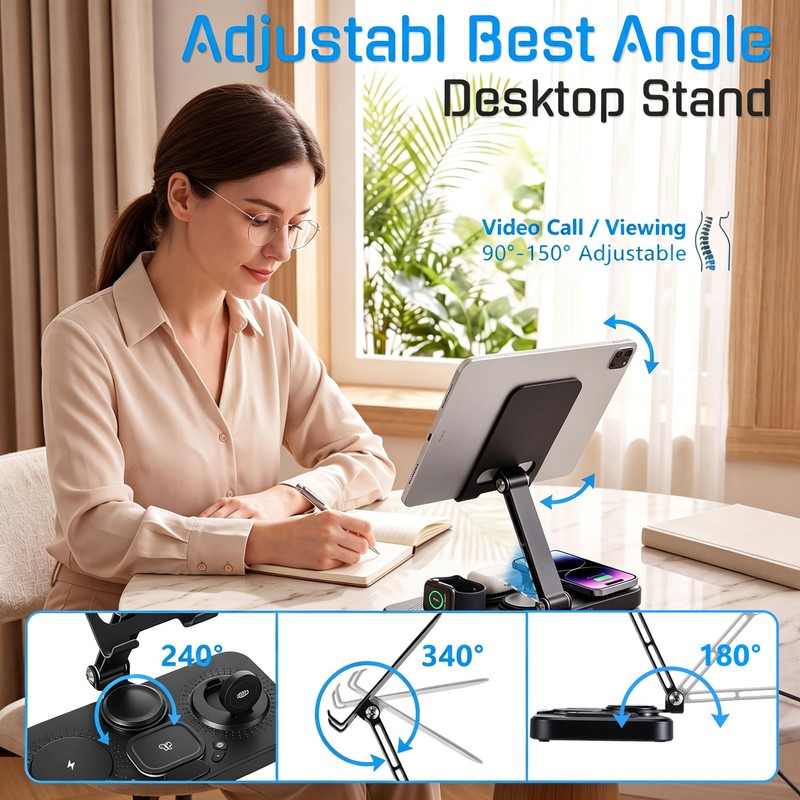30W Charging Station for Apple Multiple Devices,Foldable Wireless Charger