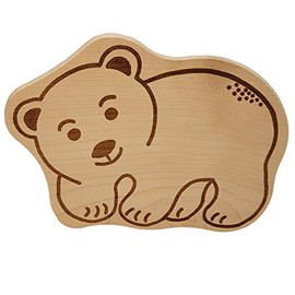DEKOFANT Children's Wooden Breakfast Board with Polar Bear Panda Bear Design Approx. 24 x 17.5 x 1 cm