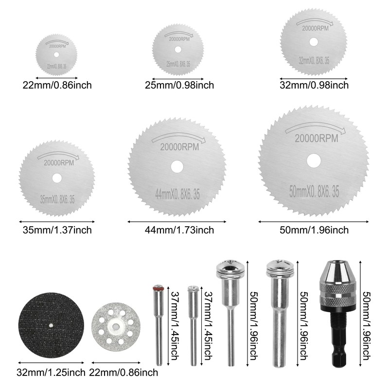 60Pcs Rotary Cutting Wheels Kit for Dremel, HSS Saw Blades