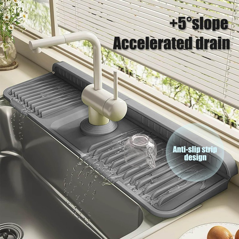 STARGAZ Silicone Faucet Mat for Kitchen Sink,Faucet Draining Mat,Sink Back