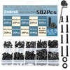 Zmbroll M3 フラット皿頭トルクスドライブマシン ネジ 502個 ブラック グレード 10.9 合金鋼 M3x4/6/8/10/12/16/18/20mm