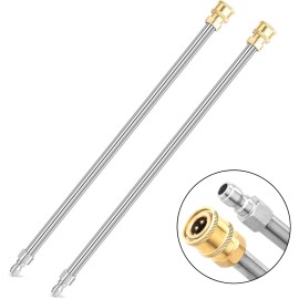 EARLEAS Pressure Washer Extension Wand, 2 Pack 17 Inch Stainless Steel silver, yellow
