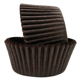 Regency Wraps Standard Baking Cups Greaseproof Professional Grade for Cupcakes and Muffins, Pack of 40, Brown Solid