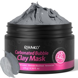 RIHAKO Bubble Carbonated Clay Mask -Bubble Deep Cleansing Face Mask for Blackhead Removal, Exfoliation, Pore Cleansing, Oil Removal, Face Detoxification