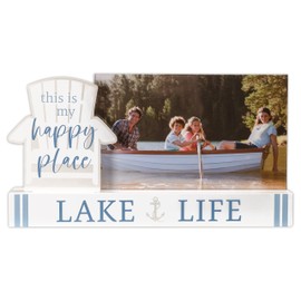 Malden International Designs 4x6 Lake Life 3-Dimensional Adirondack Chair White Platform Picture Frame