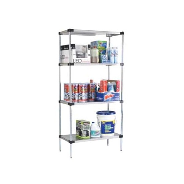 Focus FoodService FF1824SSS Solid Stainless Steel Shelf, 18" x 24",