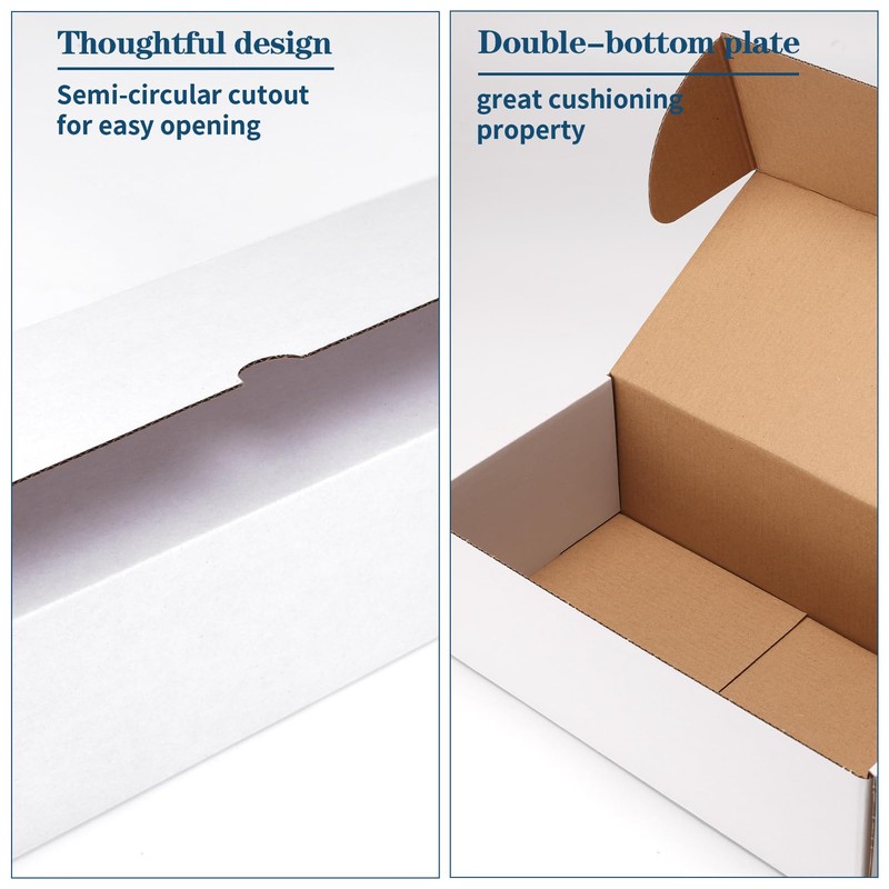 ZBEIVAN 12x6x4 White Shipping Boxes Set of 25, Corrugated Cardboard