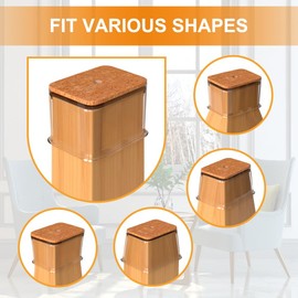 24 Pcs Chair Leg Floor Protectors for Hardwood Floors Rectangle Silicone Covers to Protect Wood Tile Floors Felt Pads Furniture Leg Caps Non-Slip Reduce Noise (Fit L:1.12'' to 1.5'', W:0.75'' to 1'')