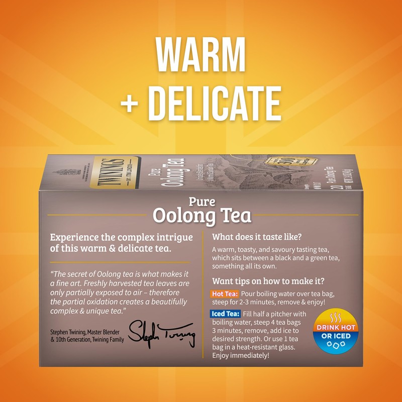 Twinings Pure Oolong Tea Individually Wrapped Bags, 20 Count (Pack
