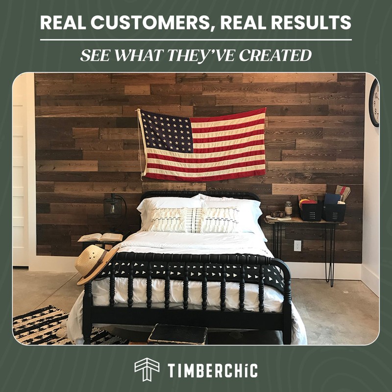 TIMBERCHiC 100% Reclaimed Wood Wall Planks - Made in USA