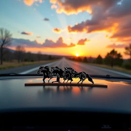 Black Big Promotion Running Horses Fashion Car Vehicle Self-Adhesive Sticker Waterproof Decal Decor Car Sticker 25cm*8cm