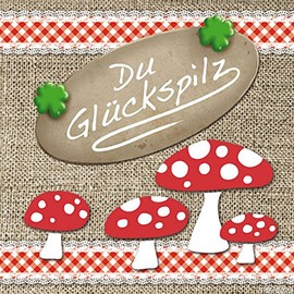 Ambiente Servietten Lunch / Party / ca. 33x33cm Glückpilz