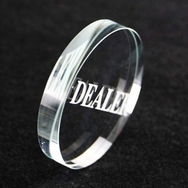 Joayuezo Dealer Button Transparent Acrylic Dealer Button Dealer Poker Texas Holdem Gaming Things Accessories