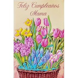 Greeting Card Feliz Cumpleanos Mama - Guardas Un Lugar Muy Especial En Mi Corazon - Happy Birthday Mom in Spanish Espanol, White