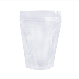 PABCK 100 Pack 16x24cm (6.3x9.4 inch) Clear Resealable Stand Up Bags Heat Seal Zipper Lock Leakproof Reusable Storage Pouches for Zip Food Storage Lock Packaging with Tear Notches